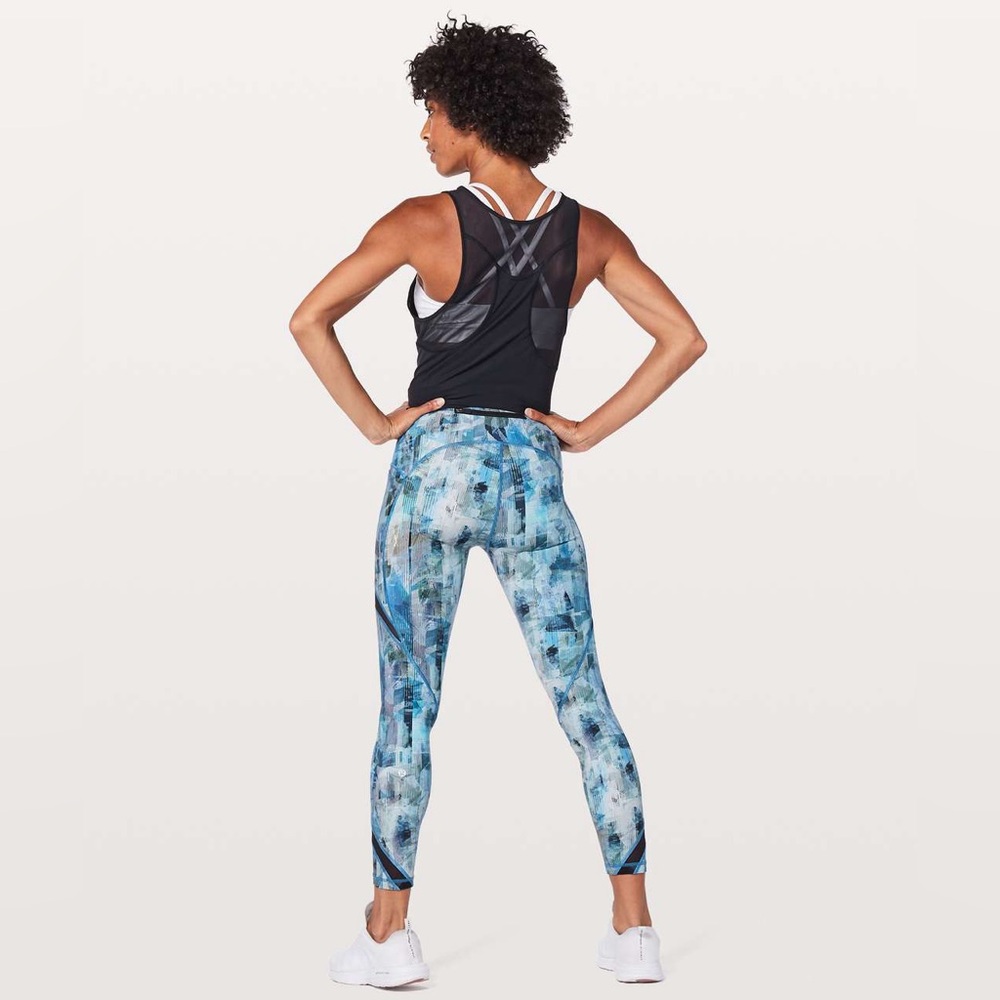 Lululemon On Pace Tight 7/8 *25" in Sun Dazed Multi Blue / Super Dark.